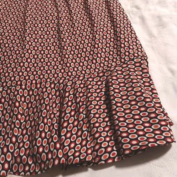 DFA New York Skirt Womens Medium Red Black wit Bottom Ruffle Polyester & Spandex - Picture 5 of 6